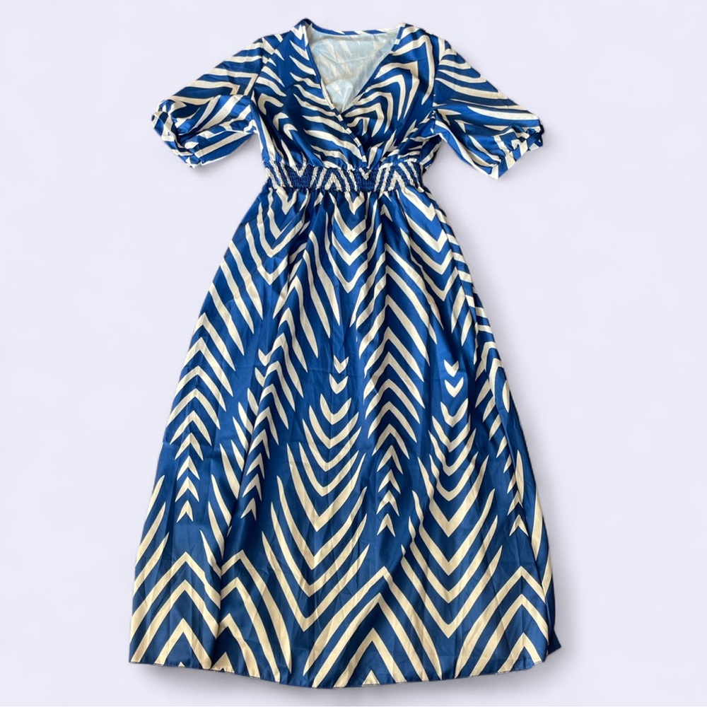 Blue and White Chevron Maxi Dress 👗 Brand new